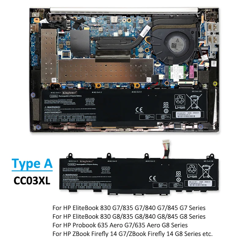 CC03XL Battery for HP EliteBook 830 840 845 ZBook Firefly 14 G7 G8 — 11.55V 56Wh