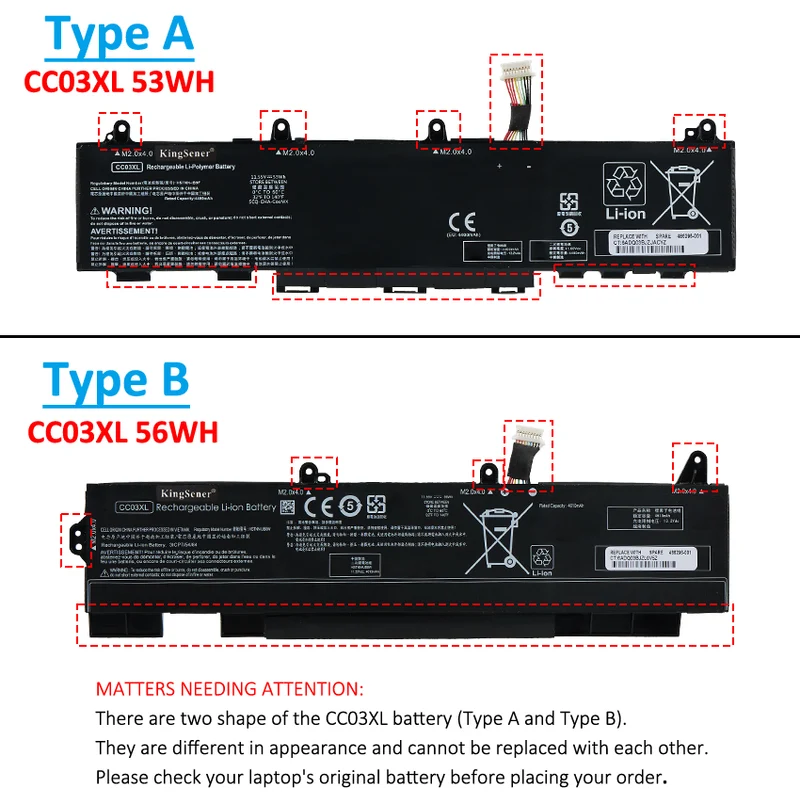 CC03XL Battery for HP EliteBook 830 840 845 ZBook Firefly 14 G7 G8 — 11.55V 56Wh