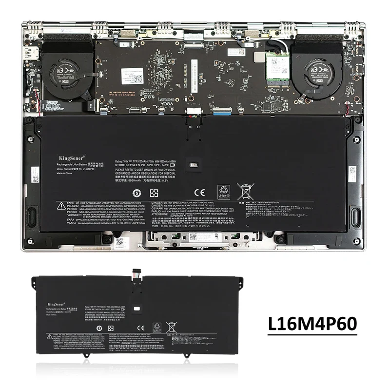 L16M4P60 Battery for Lenovo Yoga 920-13IKB & IdeaPad Flex Pro-13IKB — 70Wh 7.68V