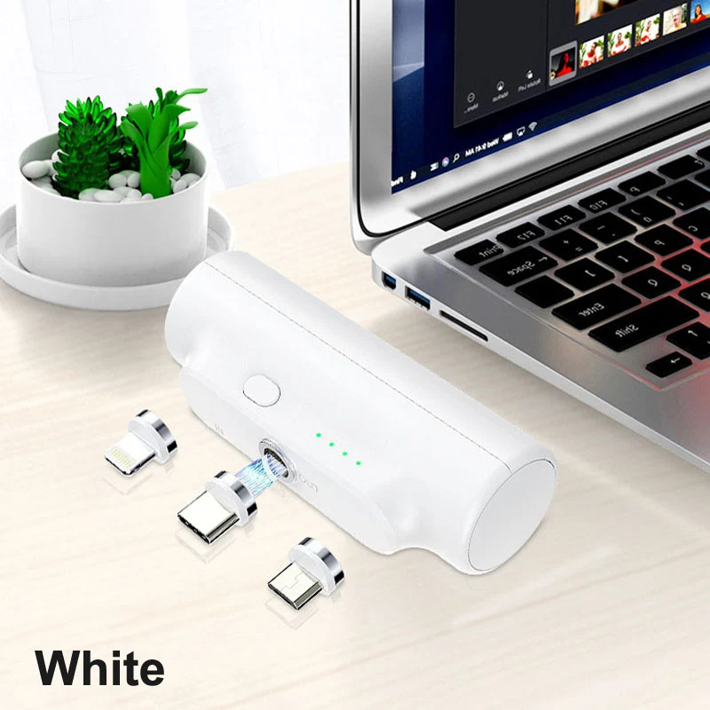 M-01 Magnetic Power Bank 3000mAh — 3-in-1 Mini Wireless Charger for iPhone Android