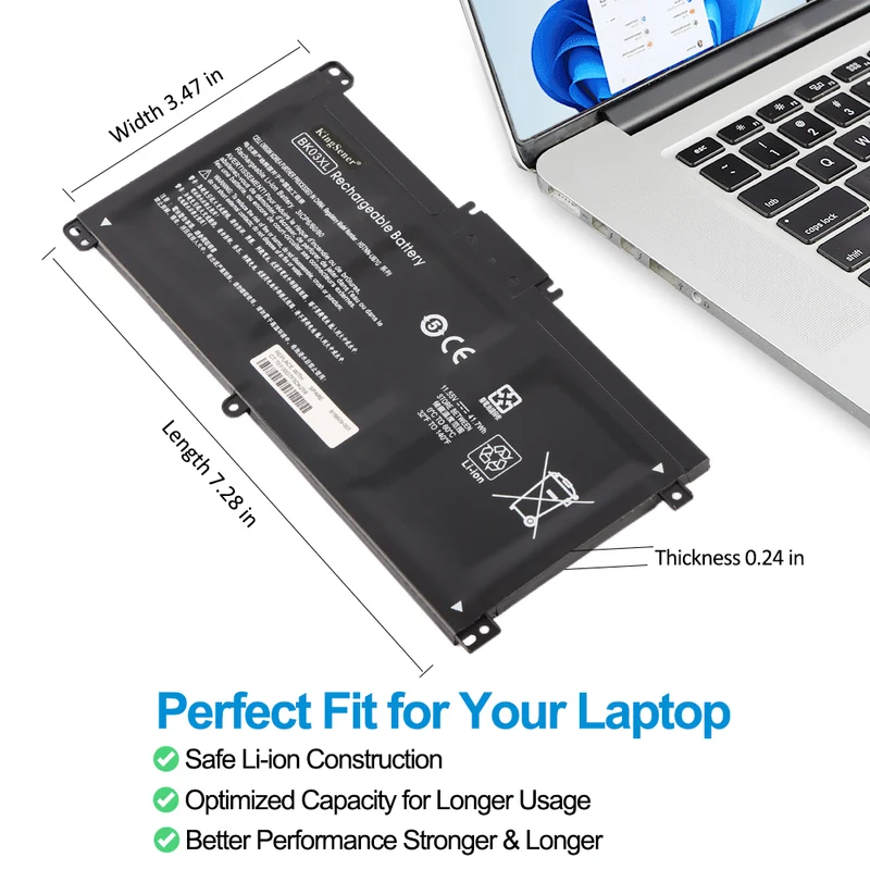 HP Pavilion x360 Convertible 14 14m Series Battery BK03XL 11.55V 41.7Wh