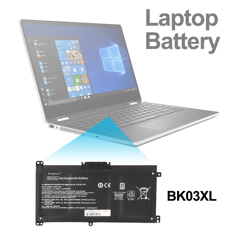 HP Pavilion x360 Convertible 14 14m Series Battery BK03XL 11.55V 41.7Wh