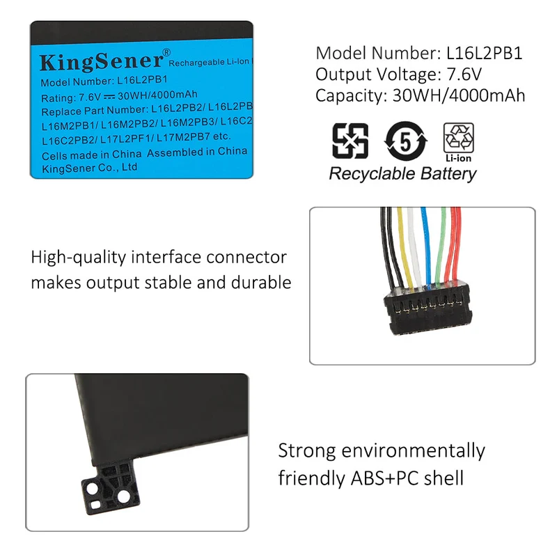 L16M2PB1 L16L2PB1 Battery for Lenovo IdeaPad 320 330 S145 — 30Wh 7.5V