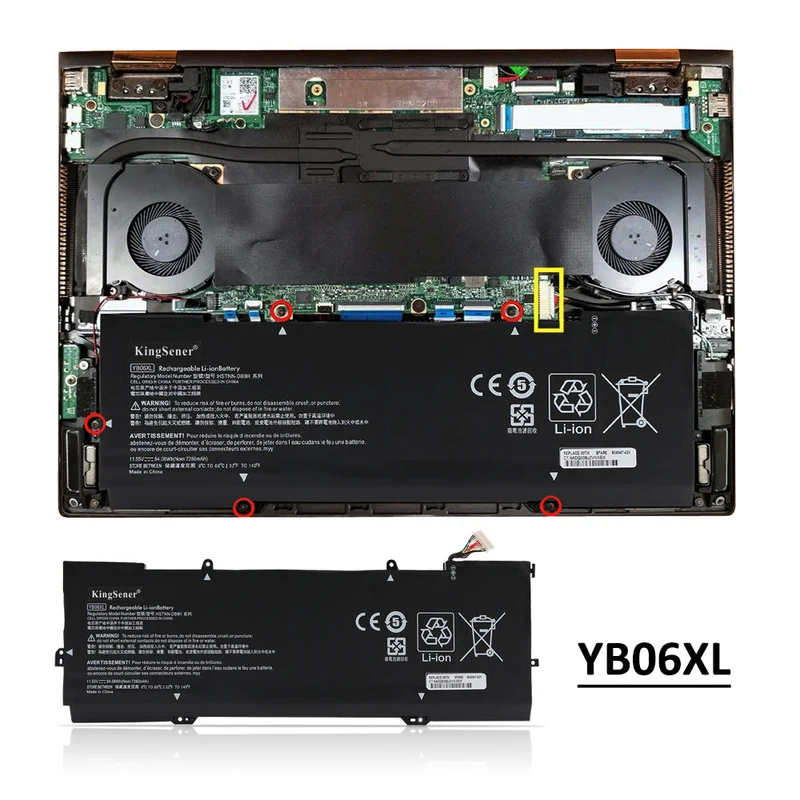 YB06XL Battery for HP Spectre x360 15-CH — 11.55V 84.08Wh