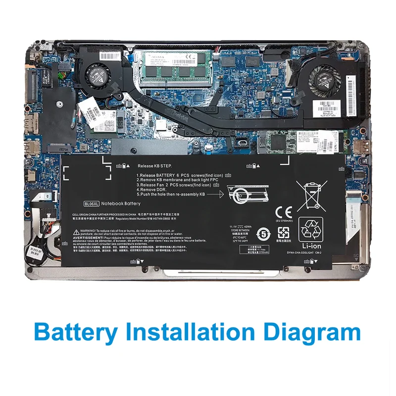 BL06XL Battery for HP EliteBook Folio 1040 G1 G2 — 11.1V 42Wh