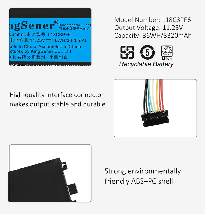 L18C3PF6 Battery for Lenovo IdeaPad S340-14 S340-15 C340-15 — 11.25V 36/52.5Wh
