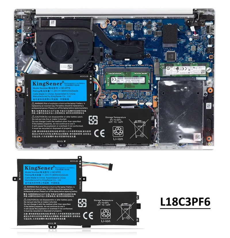 L18C3PF6 Battery for Lenovo IdeaPad S340-14 S340-15 C340-15 — 11.25V 36/52.5Wh