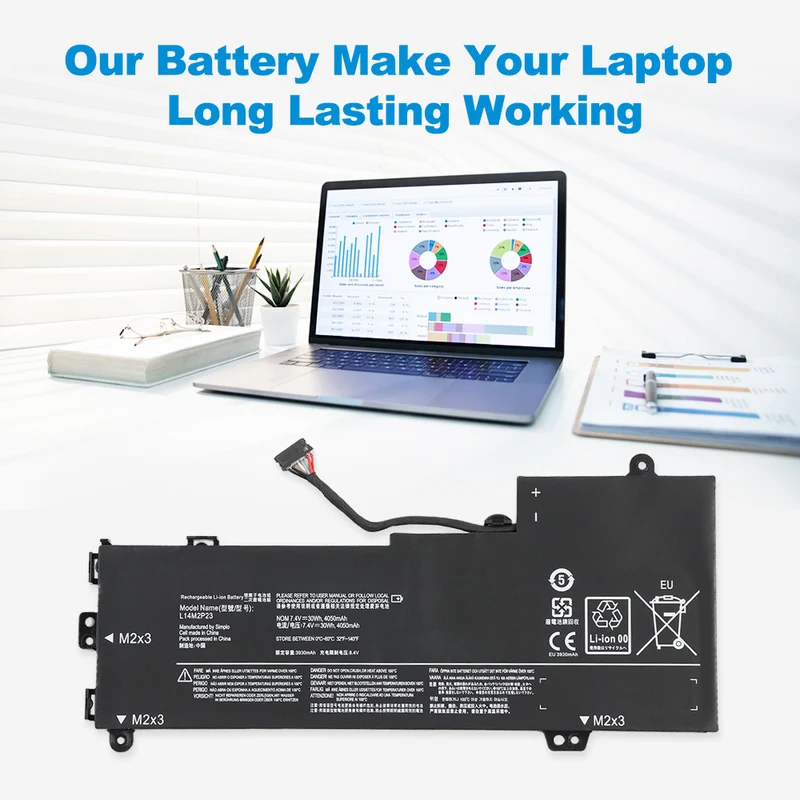 L14M2P23 Battery for Lenovo IdeaPad U30-70 U31-70 E31-70 E31-80 — 7.4V 30Wh