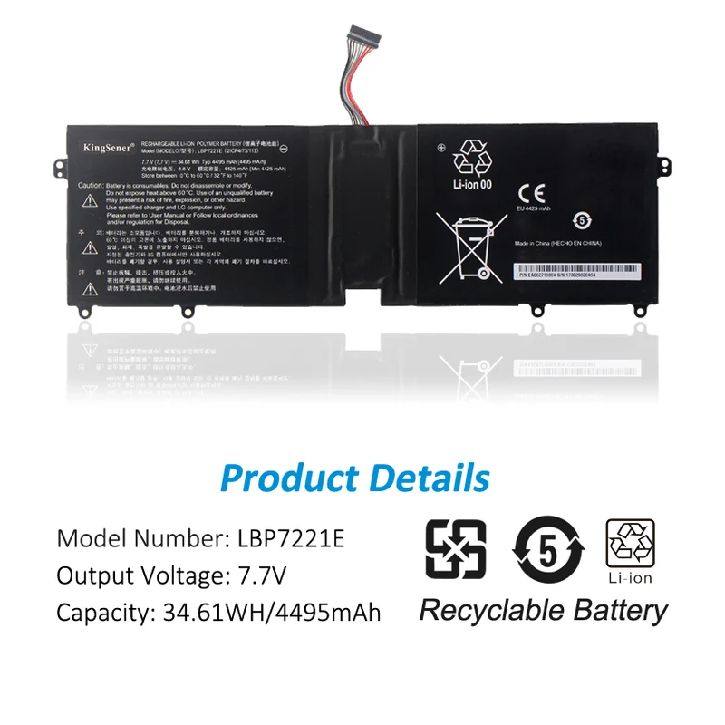 LBP7221E Battery for LG Gram 13Z940 13ZD940 14Z950 14Z960 15Z960 15Z975 — 7.7V 34.61Wh
