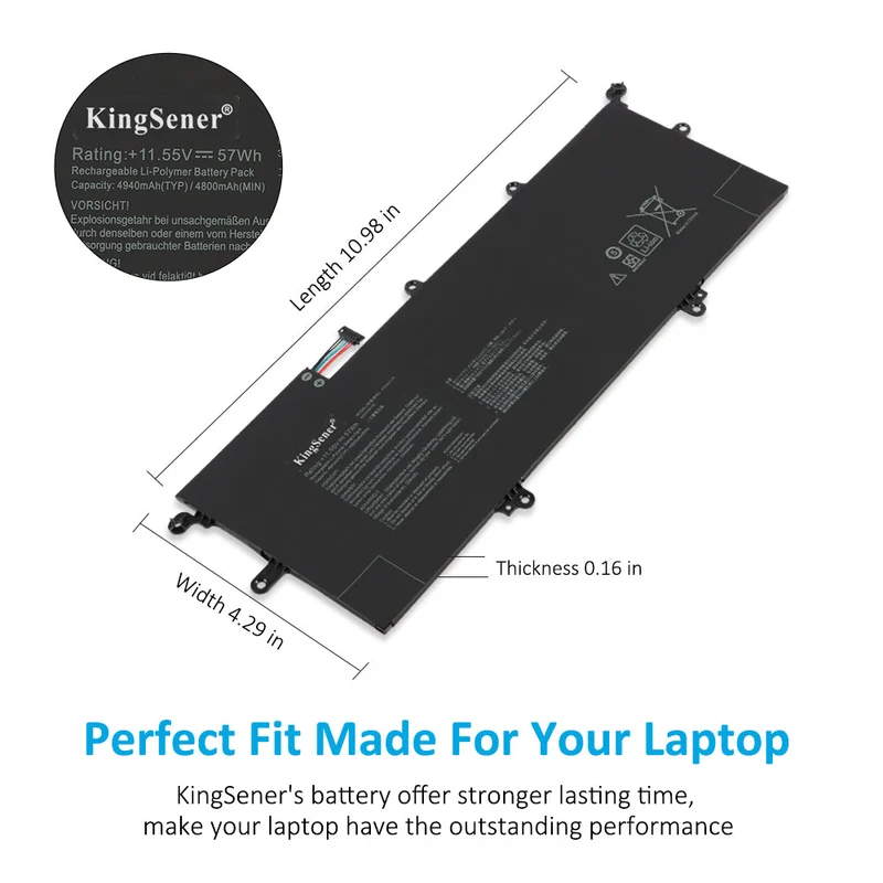 C31N1714 Battery for ASUS ZenBook Flip 14 UX461U UX461UA UX461UN UX461FN — 11.55V 57Wh