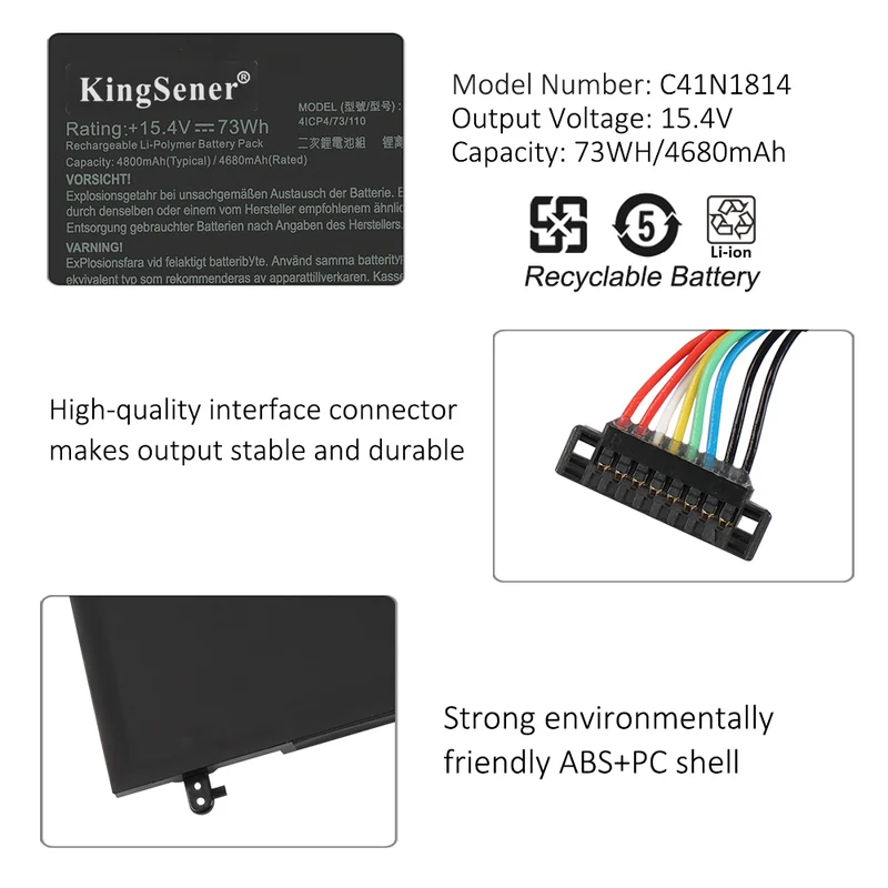 C41N1814 Battery for ASUS ZenBook 15 UX533 UX533FD UX533FN RX533
