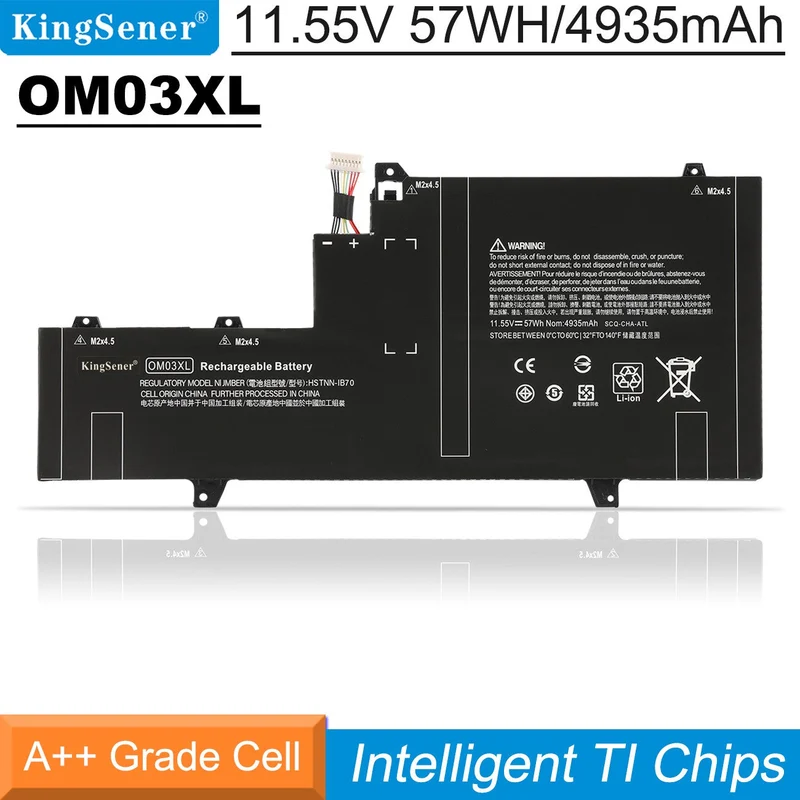 OM03XL Battery for HP EliteBook X360 1030 G2 — 57Wh 11.55V
