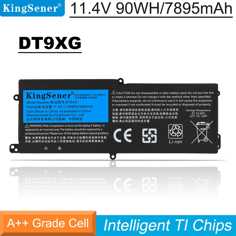 DT9XG Battery for Dell Alienware Area-51m R1 R2 — 11.4V 90Wh