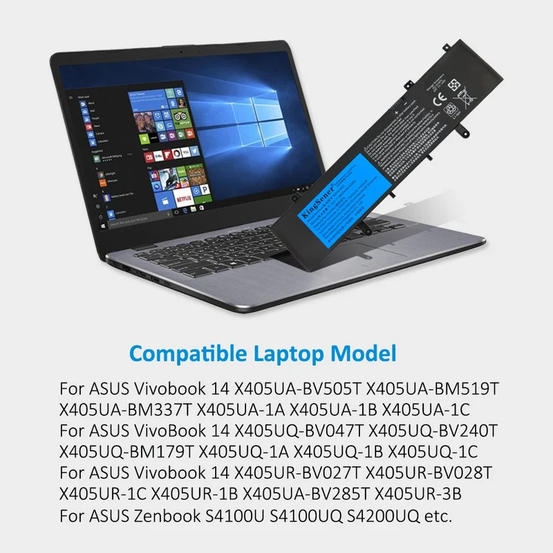 B31N1632 Battery for ASUS VivoBook 14 X405 X405UA X405UQ ZenBook S4100U — 11.52V 42Wh