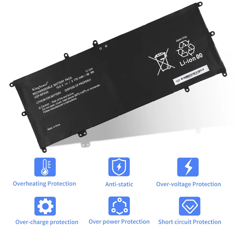 VGP-BPS40 Battery for Sony VAIO Flip 14A 15A SVF14N SVF15N — 15V 48Wh