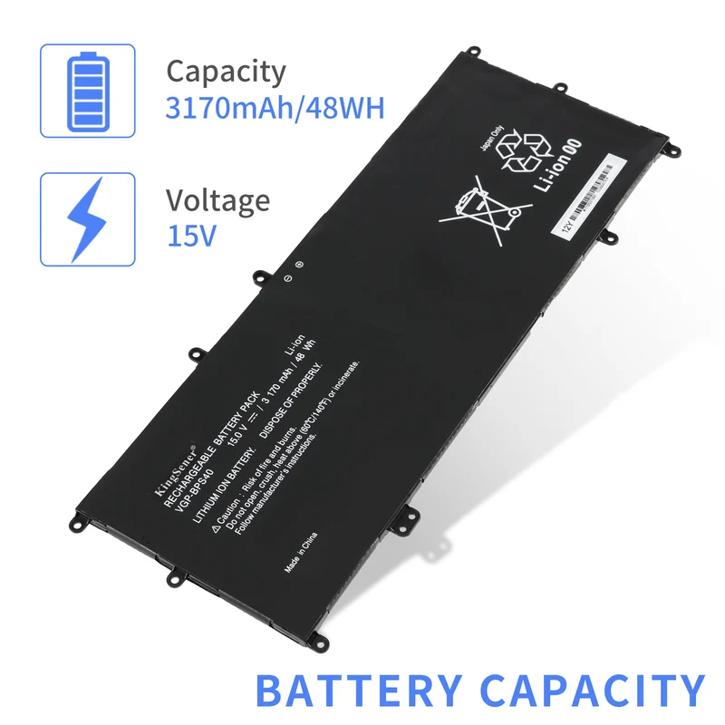 VGP-BPS40 Battery for Sony VAIO Flip 14A 15A SVF14N SVF15N — 15V 48Wh