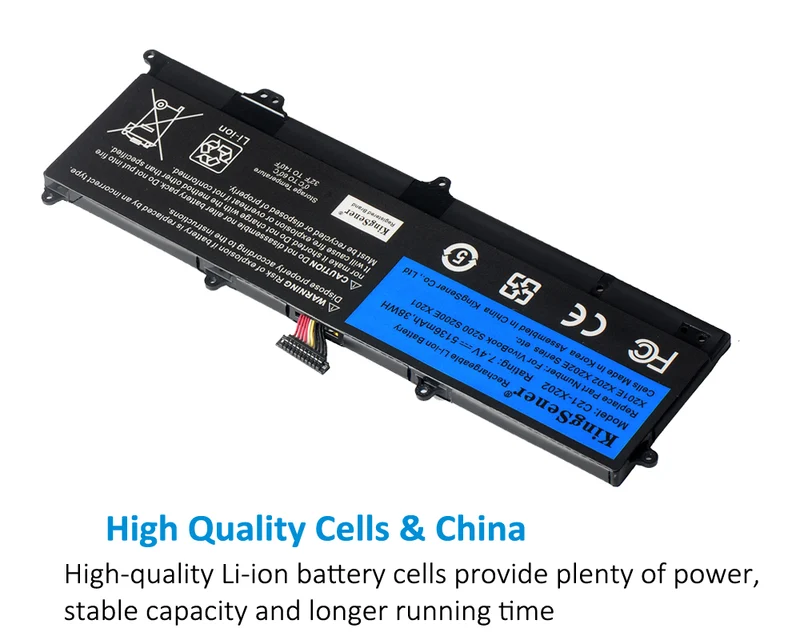 C21-X202 Battery for ASUS VivoBook S200 S200E X201 X201E X202 X202E — 7.4V 38Wh