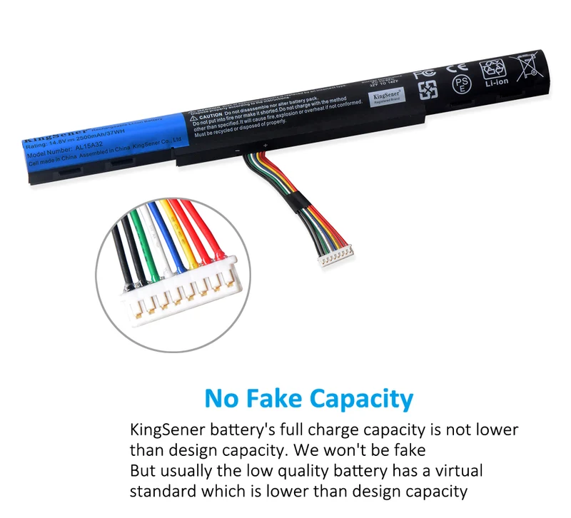 AL15A32 Battery for Acer Aspire E5-422 E5-473 E5-522 E5-532 E5-573 V3-574 — 14.8V 37Wh