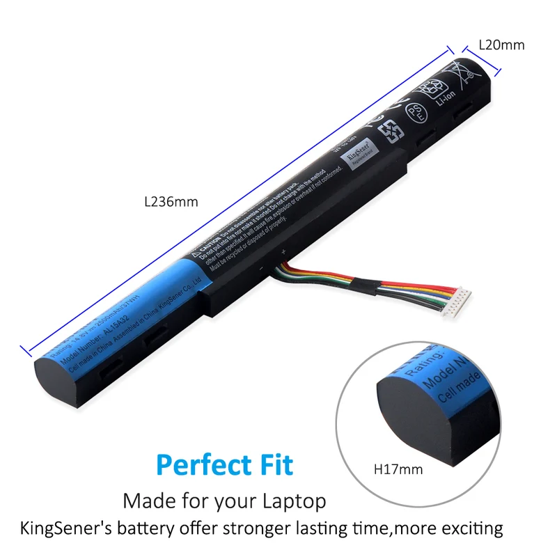 AL15A32 Battery for Acer Aspire E5-422 E5-473 E5-522 E5-532 E5-573 V3-574 — 14.8V 37Wh