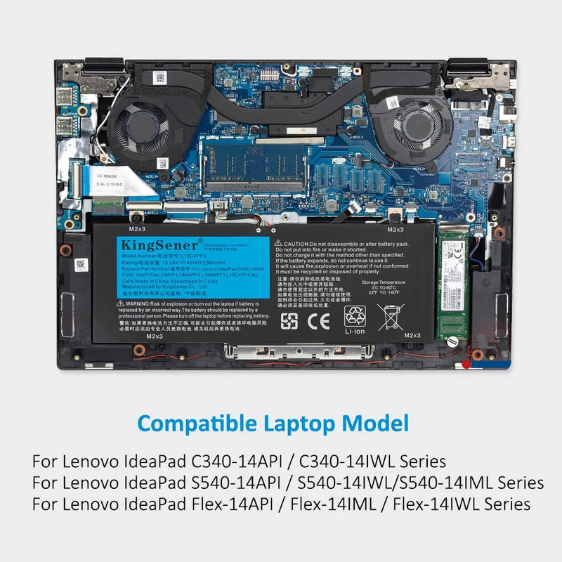L18C4PF3 L18M4PF3 L18M4PF4 L18C4PF4 Laptop Battery for Lenovo IdeaPad C340-14 S540-14 Flex-14 — 15.36V 45Wh