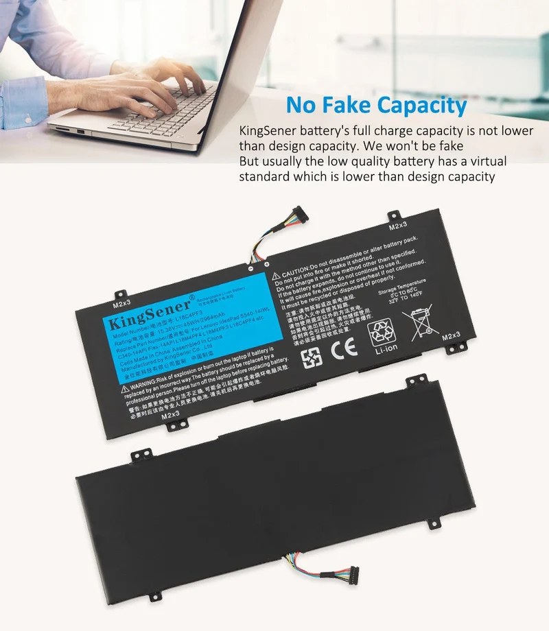 L18C4PF3 L18M4PF3 L18M4PF4 L18C4PF4 Laptop Battery for Lenovo IdeaPad C340-14 S540-14 Flex-14 — 15.36V 45Wh