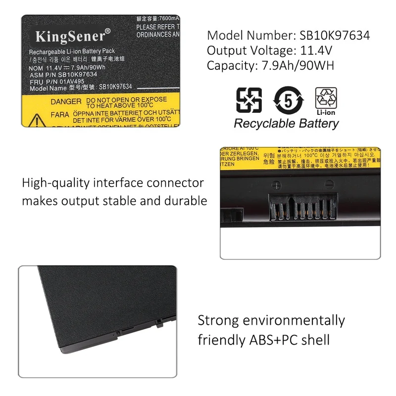 Lenovo ThinkPad P50 P51 P52 Mobile Workstation Battery 00NY490 90Wh