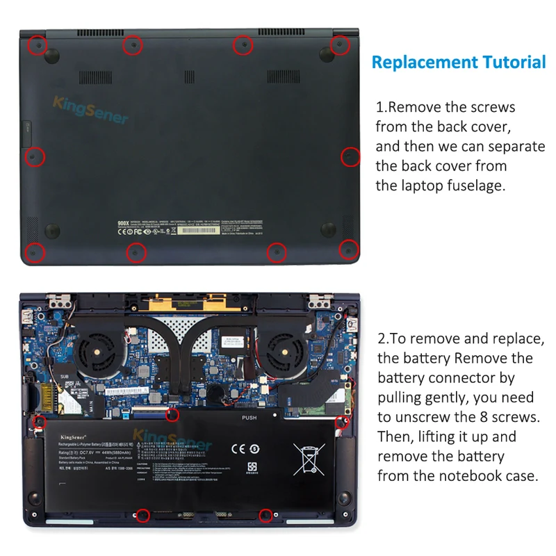 Samsung Series 9 Battery Replacement AA-PLXN4AR AA-PBXN4AR 7.6V 44Wh