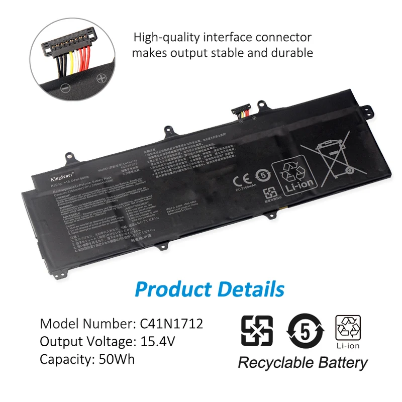 C41N1712 Battery for ASUS ROG Zephyrus GX501 — 15.2V 50Wh