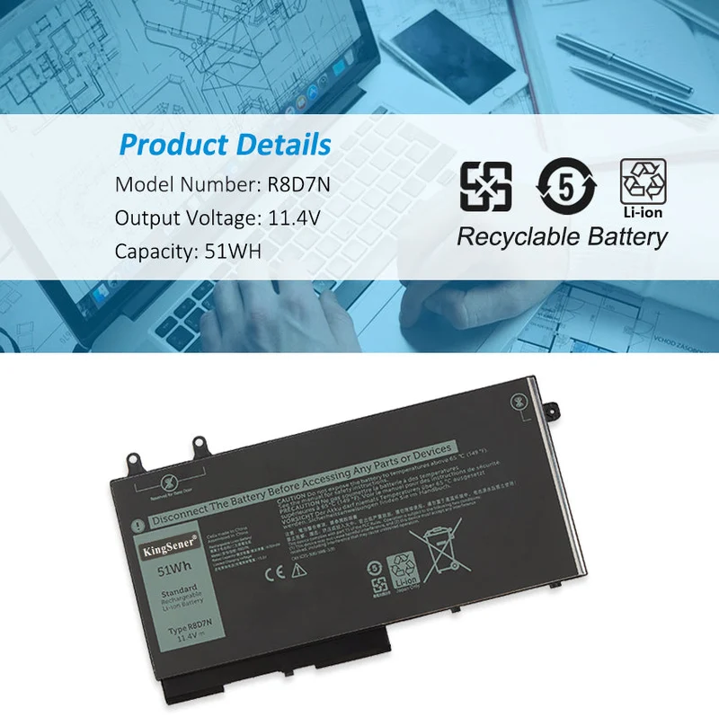 R8D7N Battery for Dell Latitude 5400 5500 — 11.4V 42Wh