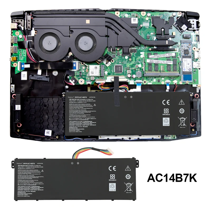 AC14B7K Battery for Acer Spin 5 SP515-51GN Swift SF314-52 — 15.28V 50.7Wh