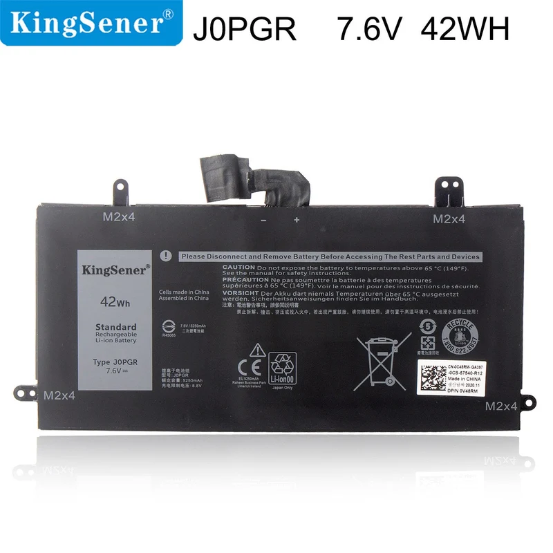 1WND8 J0PGR Battery for Dell Latitude 12 5285 5290 2-in-1 T17G — 7.6V 42Wh