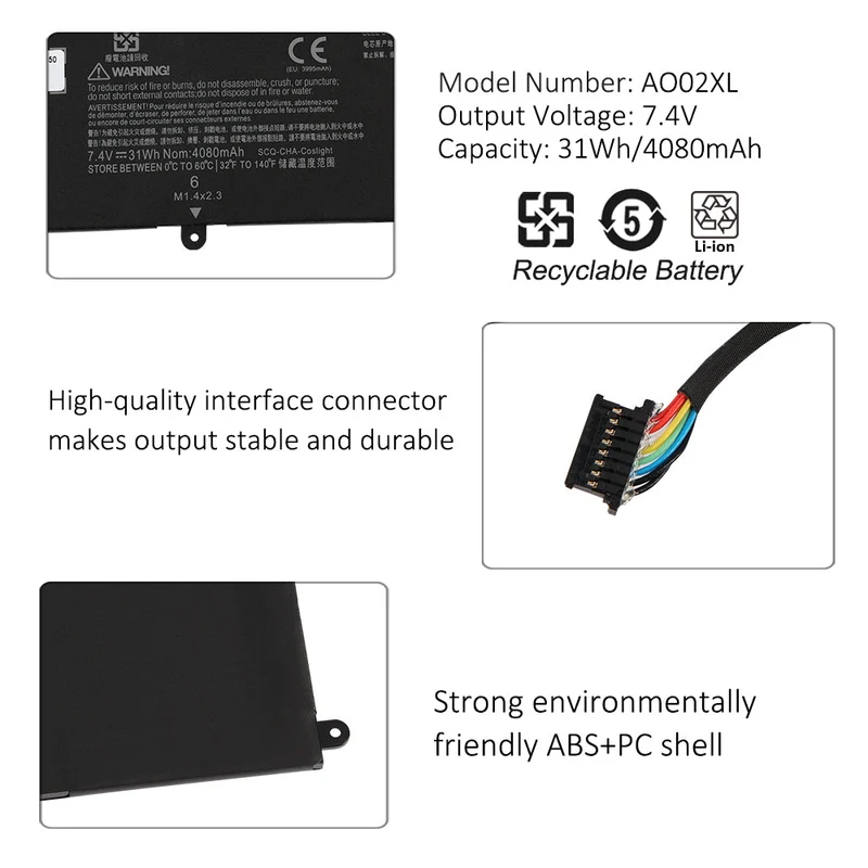 AO02XL Battery for HP ElitePad 1000 G2 Tablet Series — 7.4V 31Wh