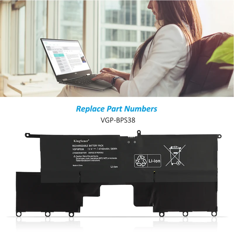 VGP-BPS38 Battery for Sony VAIO Pro 11 Pro 13 SVP11 SVP13 — 7.5V 36Wh