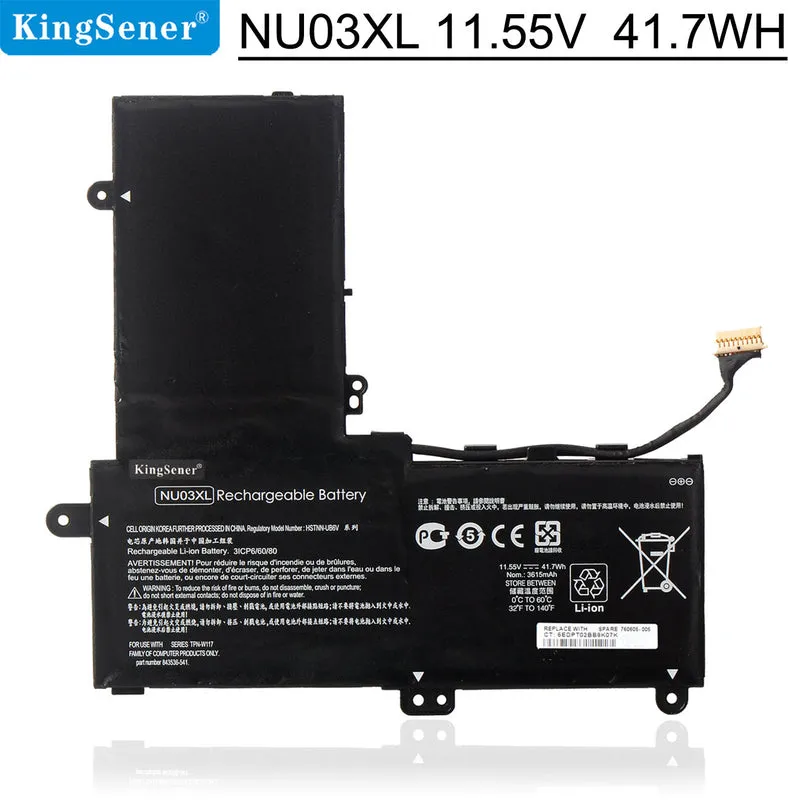 NU03XL Battery for HP Pavilion x360 Convertible 11-U Series — 11.55V 41.7Wh