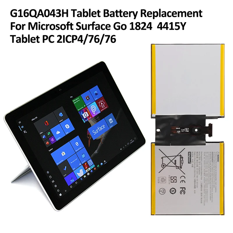 G16QA043H Battery for Microsoft Surface Go Model 1824 — 7.66V 26.12Wh