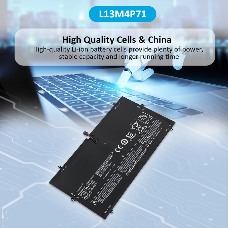 L13M4P71 Battery for Lenovo Yoga 3 Pro 1370 Series — 7.6V 44Wh