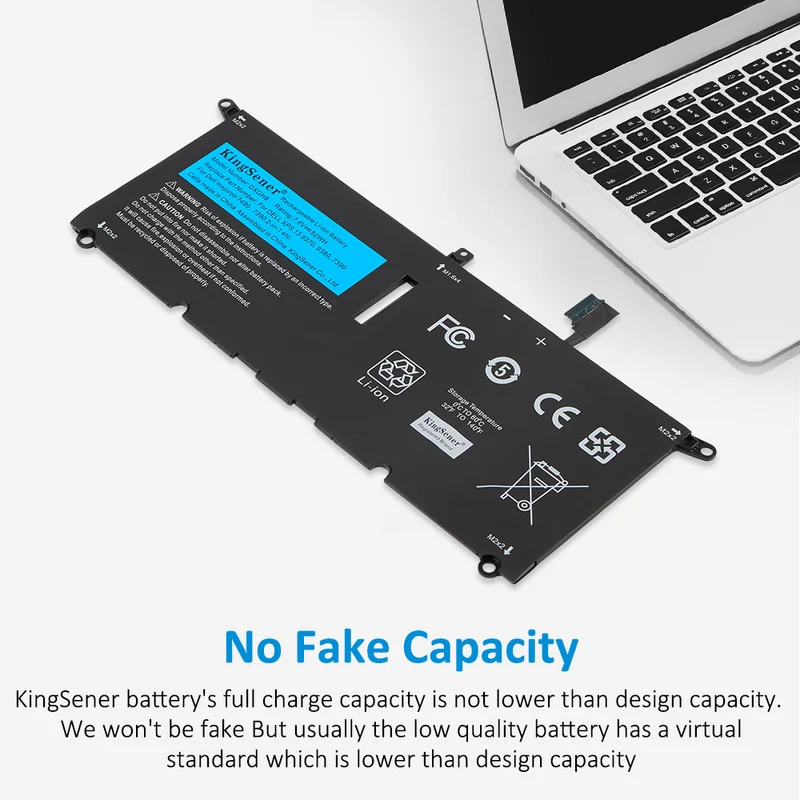 DXGH8 Battery for Dell XPS 13 9370 9380 Inspiron 7390 — 7.6V 52Wh