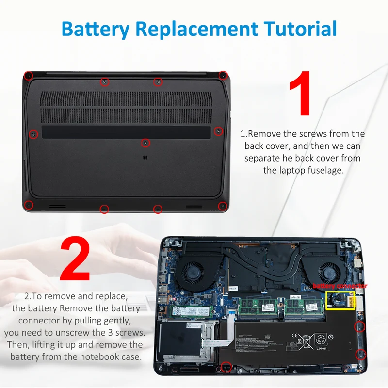 VV09XL 808452-001 Battery for HP ZBook 15 17 G3 G4 Mobile Workstation — 11.4V 90Wh