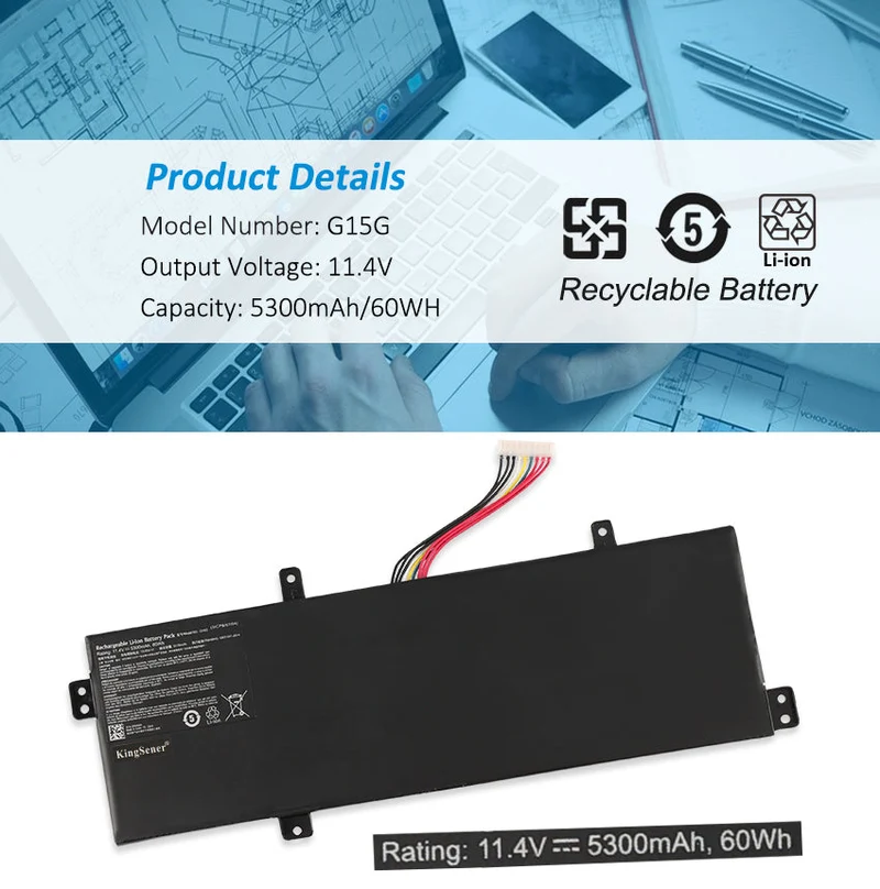 G15G Battery for ThundeRobot 911 Targa GIGABYTE SabrePro 15 — 11.4V 60Wh