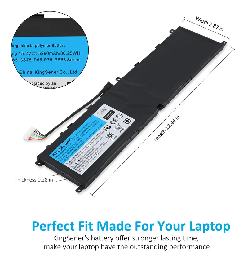 BTY-M6L Battery for MSI GS65 GS75 Stealth Thin Series — 15.2V 80.25Wh