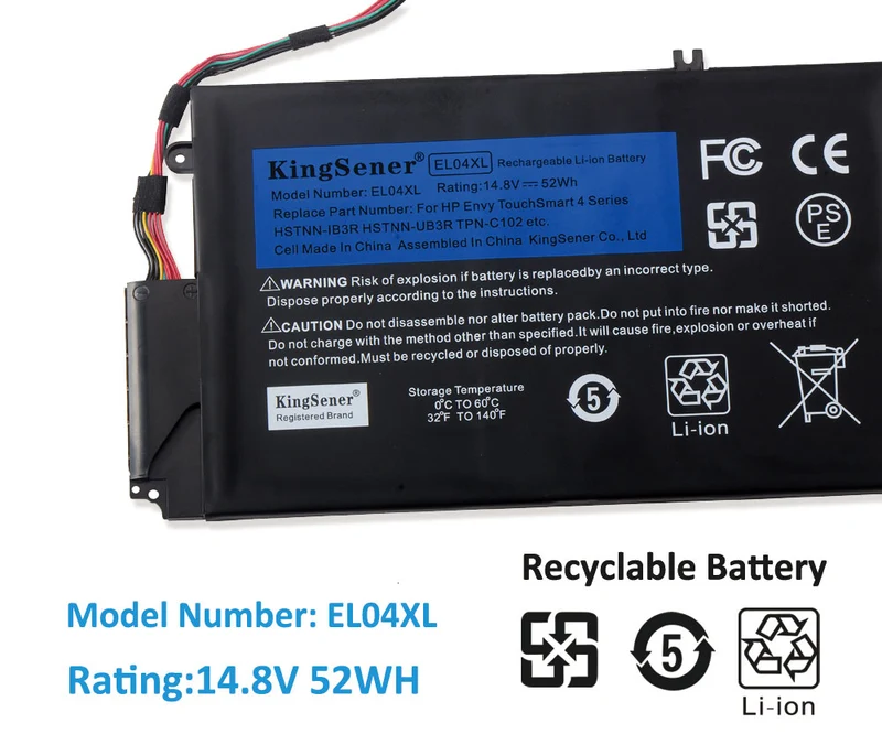 EL04XL Battery for HP ENVY 4 TouchSmart 4 Series — 14.8V 52Wh