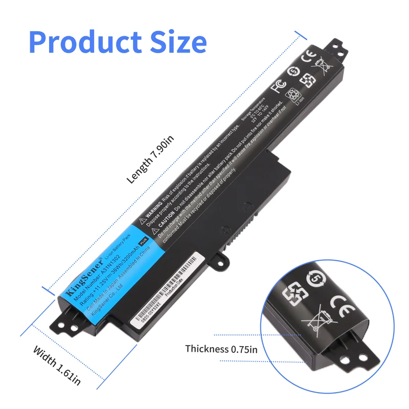 A31N1302 Battery for ASUS VivoBook X200CA X200MA F200CA — 11.25V 36Wh