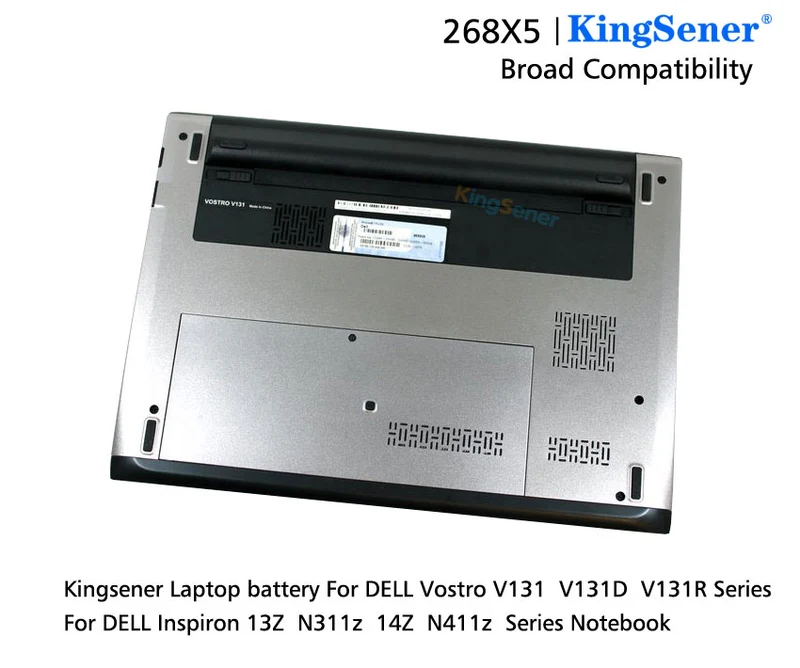 268X5 Battery for Dell Vostro V131 V131D Inspiron 13Z N311z — 11.1V 65Wh