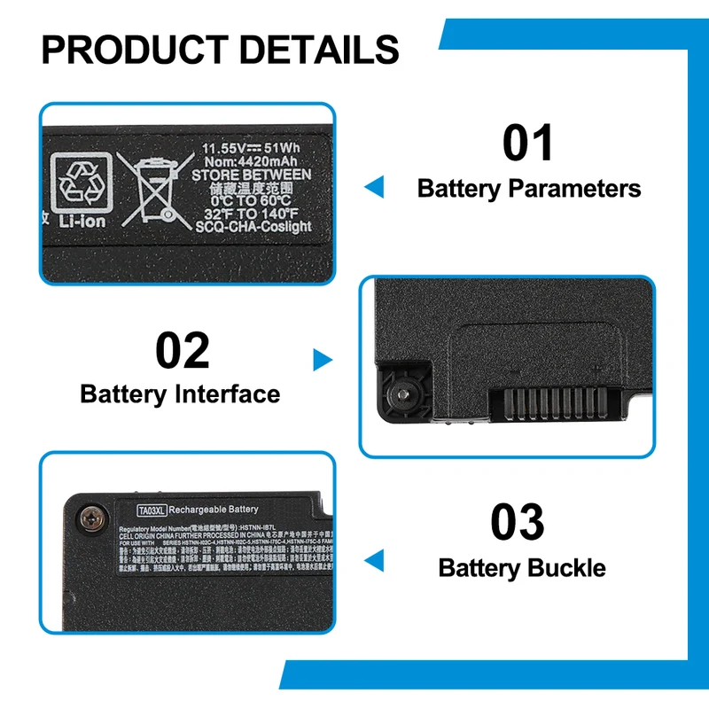 TA03XL Laptop Battery for HP EliteBook 840 G4 850 G4 745 G4 755 G4 — 11.55V 51Wh