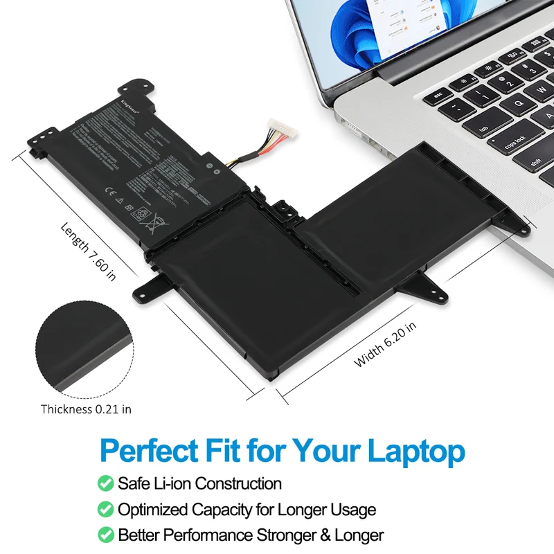 B31N1637 Laptop Battery for ASUS VivoBook S15 S510 X510 F510, 42Wh