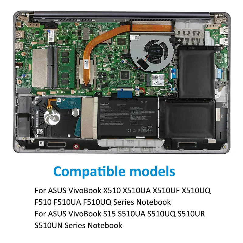 B31N1637 Laptop Battery for ASUS VivoBook S15 S510 X510 F510, 42Wh