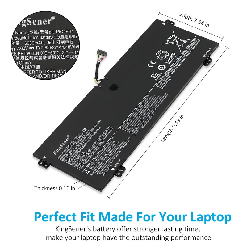 L16L4PB1 Battery for Lenovo Yoga 720-13IKB 730-13IKB 730-13IWL — 7.72V 48Wh