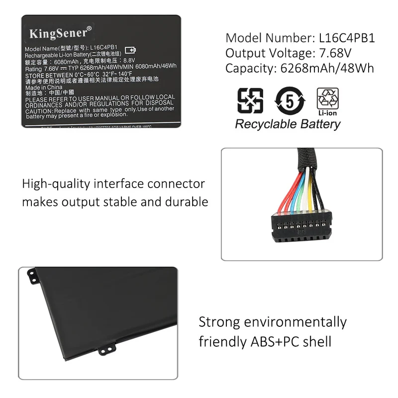 L16L4PB1 Battery for Lenovo Yoga 720-13IKB 730-13IKB 730-13IWL — 7.72V 48Wh