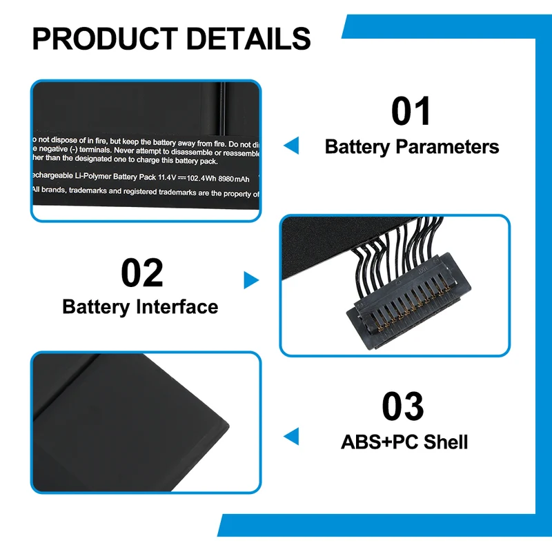 A1417 Battery for Apple MacBook Pro 15" Retina A1398 (Mid 2012 Early 2013) — 10.95V 95Wh