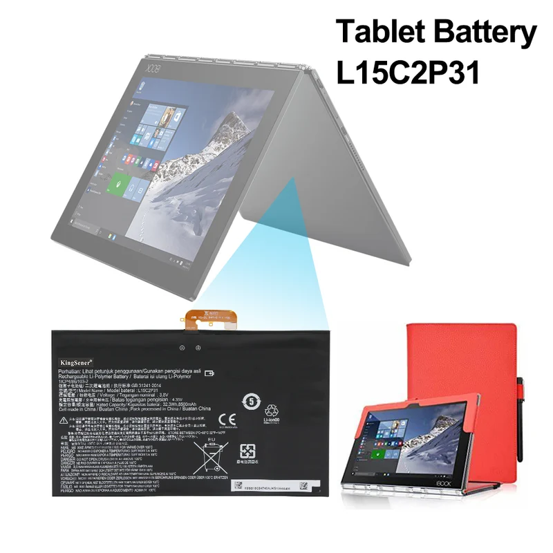 L15C2P31 Laptop Battery For Lenovo Yoga Book YB1-X91F X91L X91X YB1-X90F YB1-X90L Series | KingSener
